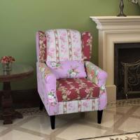 Fauteuil met patchwork ontwerp stof - thumbnail