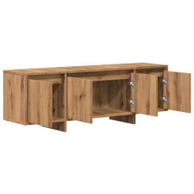 Tv-meubel 120x30x40,5 cm bewerkt hout artisanaal eikenkleurig Tv-meubel 120x30x40,5 cm bewerkt hout artisanaal eikenkleurig