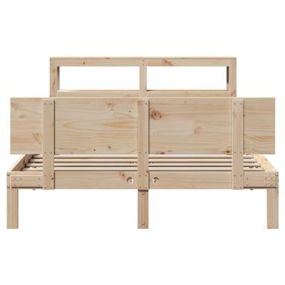 Bedframe met hoofdbord massief grenenhout 120x190 cm