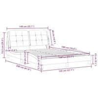 Bedframe met LED zonder matras "Zadar" kunstleer grijs 140x190 cm - thumbnail