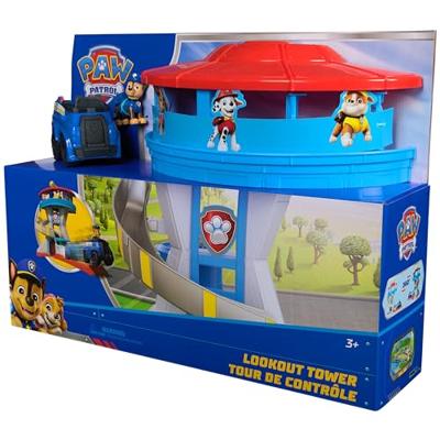 PAW Patrol speelfigurenset uitkijktoren met 2 Chase-figuren en auto