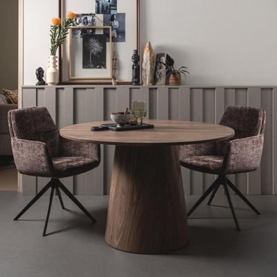 WOOOD Ronde Eettafel 'Maan' 120cm, kleur Walnoot