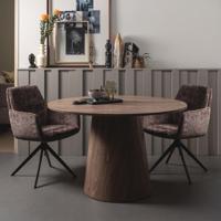 WOOOD Ronde Eettafel 'Maan' 120cm, kleur Walnoot - thumbnail