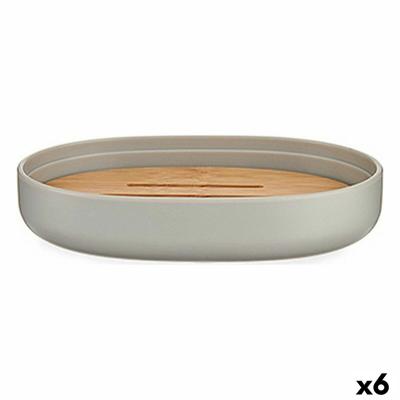 Zeepschaal Berilo Bruin Grijs Bamboe Polypropyleen 9,5 x 2,5 x 13 cm 13 x 2,5 x 9,5 cm (6 Stuks)