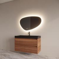 Badmeubelset BWS Riga Met Lako Wastafel Zwart 100 cm Walnoot Boss & Wessing - thumbnail