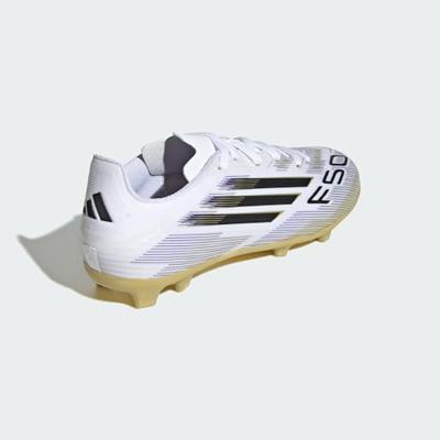adidas F50 League Gras / Kunstgras Voetbalschoenen (MG) Kids Wit Zwart Goud