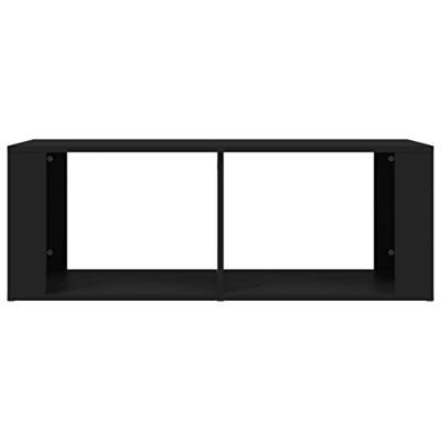 Salontafel 100x50x36 cm bewerkt hout zwart Salontafel 100x50x36 cm bewerkt hout zwart