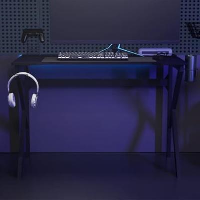 Gamingbureau met K-vormige poten 110x60x75 cm zwart - thumbnail