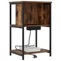 Nachtkastje 2 pcs Gerookt eiken 38 x 31 x 61 cm Bewerkt hout - thumbnail