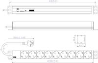 Bachmann 333.401 19 inch Stekkerdoos voor patchkast 1 HE Geaarde contactdoos Lichtgrijs - thumbnail