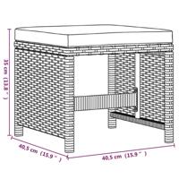 9-delige Tuinset met kussens poly rattan bruin - thumbnail