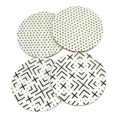 Onderzetters Moderne Patronen Zwart/Wit (Set van 4)