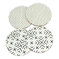 Onderzetters Moderne Patronen Zwart/Wit (Set van 4) - thumbnail