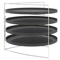 Pizzapannen 4 st met rek 28 cm staal - thumbnail