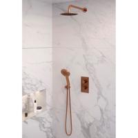 Brauer Copper Edition Thermostatische Regendoucheset Inbouw - Hoofddouche 20 cm - Gebogen Wandarm - 3 Weg - Handdouche 3 Standen - Doucheslang - Wandaansluitbocht - thumbnail