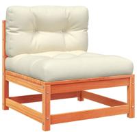 8-delige Loungeset met kussens massief grenenhout wasbruin - thumbnail