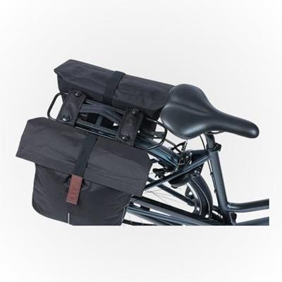 Basil Dubbele fietstas city mik 28-32 liter - zwart