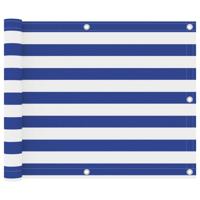 Balkonscherm 75x300 cm oxford stof wit en blauw - thumbnail