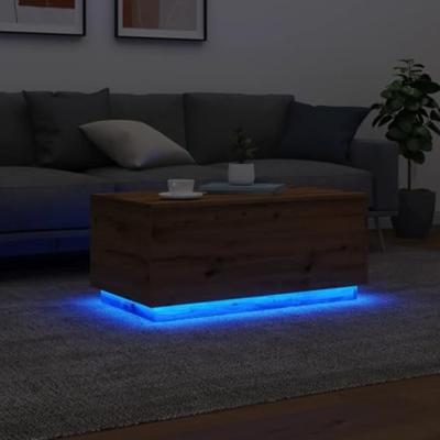 Salontafel met LED-verlichting 90x50x40cm artisanaal eikenkleur