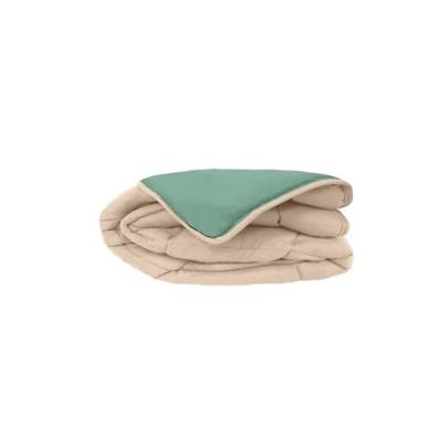 POYET MOTTE Microvezel dekbed 400g / m² CALGARY - 240 x 260 cm - Kiezelgrijs en meergroen