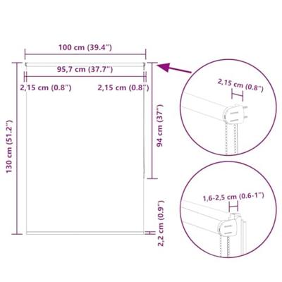 Rolgordijn verduisterend 100x130cm stofbreedte 95,7cm polyester