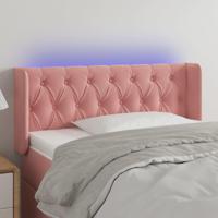 Hoofdbord LED 103x16x78/88 cm fluweel roze - thumbnail