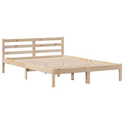 Bed met boekenkast zonder matras massief grenenhout 140x190 cm - thumbnail