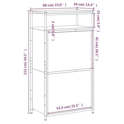 Schoenenkast 60x34x112 cm bewerkt hout grijs sonoma eikenkleur Schoenenkast 60x34x112 cm bewerkt hout grijs sonoma eikenkleur