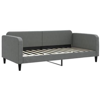 Slaapbank met onderschuifbed 100x200 cm stof donkergrijs