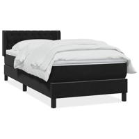 Boxspring met matras fluweel zwart 90x210 cm - thumbnail