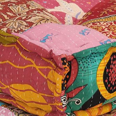 VidaXL Poef modulair met kussen patchwork stof