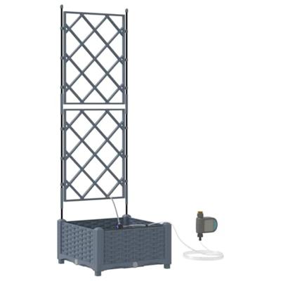 Tuin Bloempot Licht Grijs 40 x 40 x 126 cm Staal