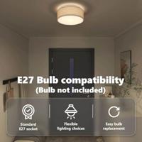 VidaXL Plafonnière met schijnwerpers grijs 38 x 38 x 13,5 cm stof - thumbnail