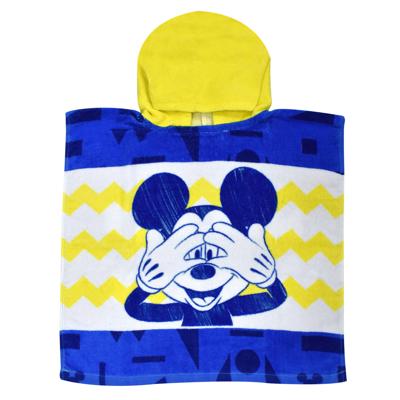 Mickey badponcho junior 50 x 100 cm katoen geel/blauw Mickey badponcho junior 50 x 100 cm katoen geel/blauw