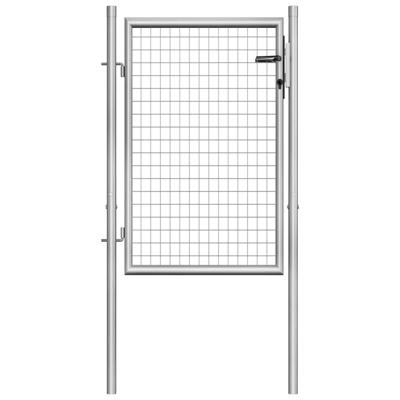 Tuinpoort gegalvaniseerd staal 100x100 cm zilver