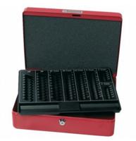 Geldkist Pavo met muntsorteerbak 300x240x90mm rood - thumbnail