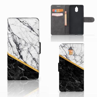 Nokia 3.1 (2018) | Bookcase | Marmer Wit Zwart - Origineel Cadeau Man