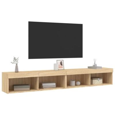 Tv-meubels met LED-verlichting 2 st 100x30x30 cm sonoma eiken