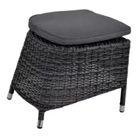 Soho Forte voetenbank wicker hocker antraciet 52x50x42 cm - thumbnail