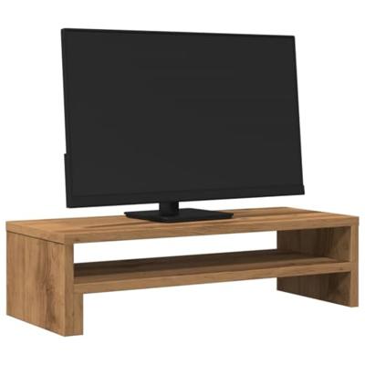 VidaXL Monitorstandaard 54x22x15 cm bewerkt hout artisanaal eikenkleur VidaXL Monitorstandaard 54x22x15 cm bewerkt hout artisanaal eikenkleur