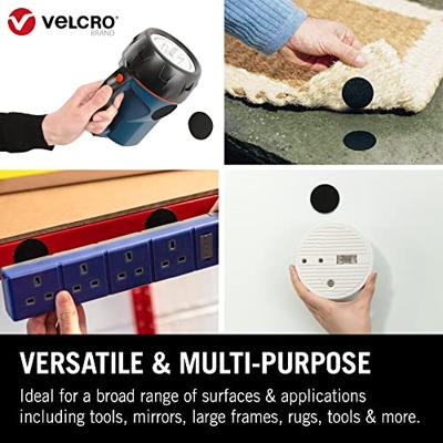 VELCRO® Klittenband punten Om vast te plakken Haak- en lusdeel, Extra sterk (Ø) 45 mm Zwart 12 stuk(s)