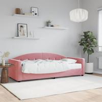 Slaapbank met matras 80x200 cm fluweel roze - thumbnail
