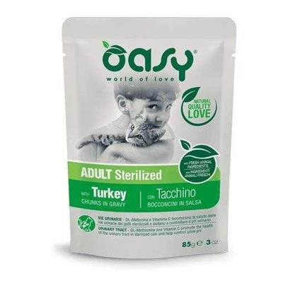 OASY Chunks in gravy Sterilized Turkey - nat kattenvoer - 85g