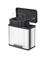 Hailo öko duo plus L 6302300 Afvalbak 26 l Plaatstaal (l x b x h) 470 x 470 x 430 mm Wit Met voetpedaal 1 stuk(s) - thumbnail