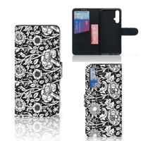 Honor 20 Hoesje Black Flowers - thumbnail