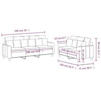 2-delige Loungeset met kussens stof bruin - thumbnail