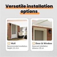 VidaXL Inklapbaar zonnescherm wit 400 × 300 cm polyester en aluminium - thumbnail