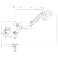 Steun voor 3 Maclean monitoren, gasveer, 17"-27", 2-8kg, zwart, MC-137 - thumbnail