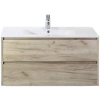 Dante Badmeubelset 100 cm - Craft Oak - Keramische Wastafel Wit Enjoy - thumbnail