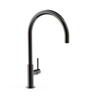 Keukenmengkraan Tres Study Exclusive 1-Hendel Uitloop Gebogen 26 cm Rond Metallic Zwart Tres - thumbnail